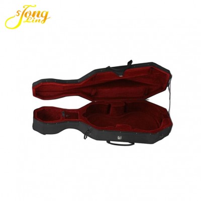 Black Color Cello Bag Foam Cello Hard Case With Wheel